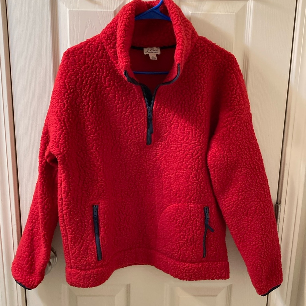 J. Crew red polar fleece like-new!